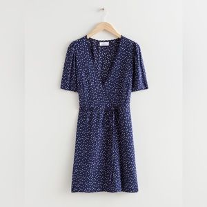 & Other Stories Printed Scallop Mini Dress